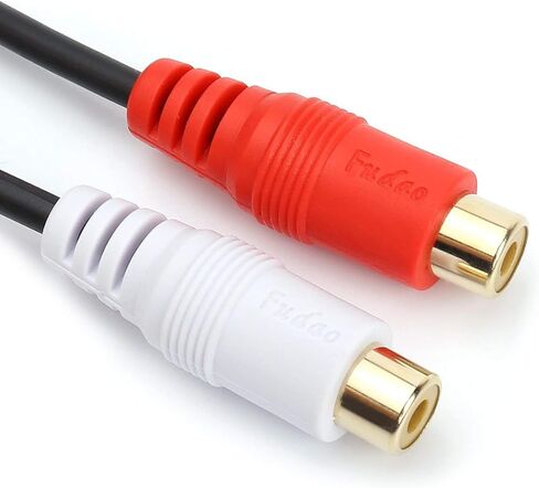 كابل صوت ستيريو RCA أنثى إلى 2 RCA ذكر Y-Cable مع موصل OFC مزدوج الحماية وغطاء معدني مطلي بالذهب وسترة PVC مرنة (0.2 متر/0.5 قدم)، مكبر صوت in Kuwait