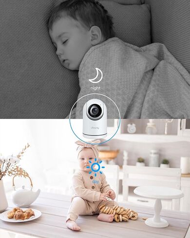 Lifoarey 1080P كاميرا WiFi داخلية، كاميرا للحيوانات الأليفة مع تتبع الحركة للكلاب أو القطط، كاميرا أمان داخلية مع صوت ثنائي الاتجاه، رؤية ليلية بالأشعة تحت الحمراء - كاميرا WiFi 2.4 جيجا هرتز مع تطبيق الهاتف in Kuwait