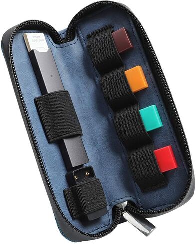 حقيبة حمل للسفر لمجموعة Pod System Vape JU، حقيبة صغيرة مغلقة للتخزين، حقيبة منظمة لطيفة تناسب الجيب أو الحقيبة (أزرق) in Kuwait