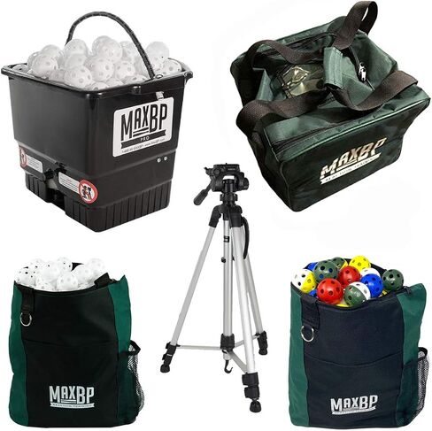 MaxBP Pitching Machine - Perfect for Kids, Teens & Adults - 30-145 Plus mph Reaction Training for Baseball & Softball - Essential Equipment for Baseball and Softball Training - Automatic and Portable in Saudi Arabia