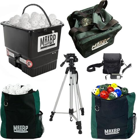 MaxBP Pitching Machine - Perfect for Kids, Teens & Adults - 30-145 Plus mph Reaction Training for Baseball & Softball - Essential Equipment for Baseball and Softball Training - Automatic and Portable in Saudi Arabia