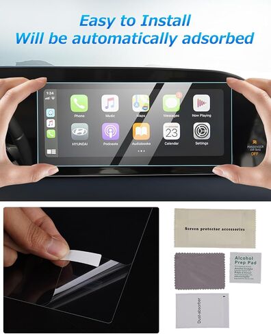 Autorder 2PCS Screen Protector for 2023 2024 Hyundai Palisade Accessories 12.3-Inch Tempered Glass 9H Navigation Touchscreen Protective Film in Kuwait