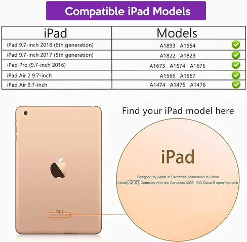 YIHE Kids Case for iPad 9.7" 6th/5th Gen, Air 2nd/1st, Pro 9.7", Cyan&Pink in Kuwait