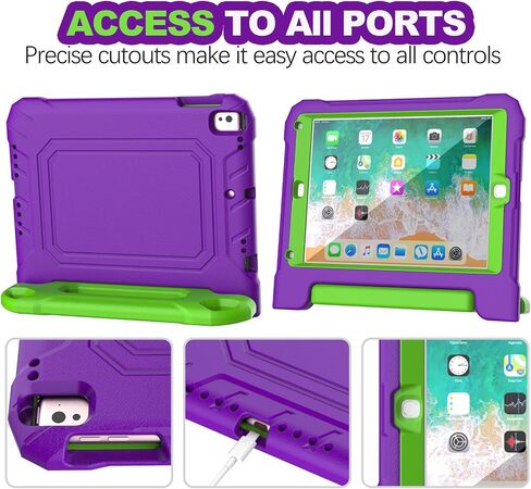 YIHE Kids Case for iPad 9.7" 6th/5th Gen, Air 2nd/1st, Pro 9.7", Cyan&Pink in Kuwait