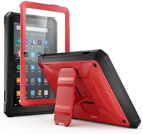 DJ&RPPQ Lightweight Shockproof Case with Stand Handle [Kids Friendly] All-New Case for Kids - Red in Kuwait