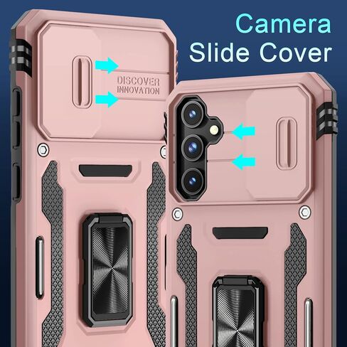 DEERLAMN for Samsung Galaxy S26 Case with Screen Protector,Olive Green | Built-in Slide Camera Cover Military Grade Drop Protection Rotated Ring Kickstand Shockproof Protective Phone Case in Kuwait