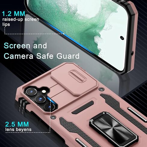 DEERLAMN for Samsung Galaxy S26 Case with Screen Protector,Olive Green | Built-in Slide Camera Cover Military Grade Drop Protection Rotated Ring Kickstand Shockproof Protective Phone Case in Kuwait