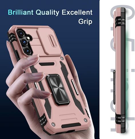 DEERLAMN for Samsung Galaxy S26 Case with Screen Protector,Olive Green | Built-in Slide Camera Cover Military Grade Drop Protection Rotated Ring Kickstand Shockproof Protective Phone Case in Kuwait