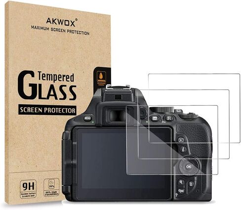 AKWOX (عبوة من 3) واقي شاشة من الزجاج المقوى لكاميرات Nikon Z6 Z7 [0.3 مم 2.5D] غطاء حماية ممتاز مضاد للخدش لكاميرات Nikon Z7 Z7 II Z6 Z6 II FX in Saudi Arabia