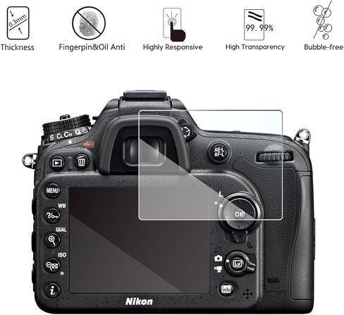 AKWOX (عبوة من 3) واقي شاشة من الزجاج المقوى لكاميرات Nikon Z6 Z7 [0.3 مم 2.5D] غطاء حماية ممتاز مضاد للخدش لكاميرات Nikon Z7 Z7 II Z6 Z6 II FX in Saudi Arabia