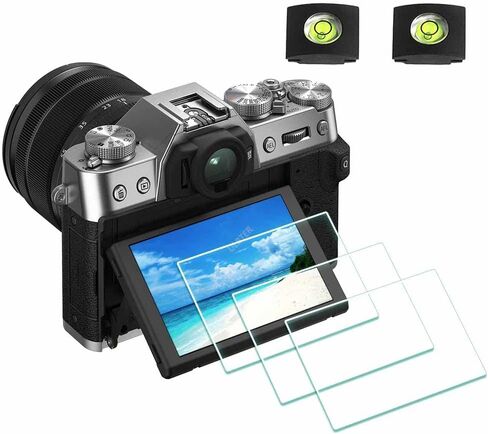 ULBTER Screen Protector for Fujifilm X-T30 II Fuji X-T30II Silver/Black [3+2Pack] with Hot Shoe Cover, Tempered Glass Cover 0.3mm 9H Hardness Anti-Scrach Anti-Bubble in Saudi Arabia