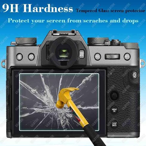 ULBTER Screen Protector for Fujifilm X-T30 II Fuji X-T30II Silver/Black [3+2Pack] with Hot Shoe Cover, Tempered Glass Cover 0.3mm 9H Hardness Anti-Scrach Anti-Bubble in Saudi Arabia