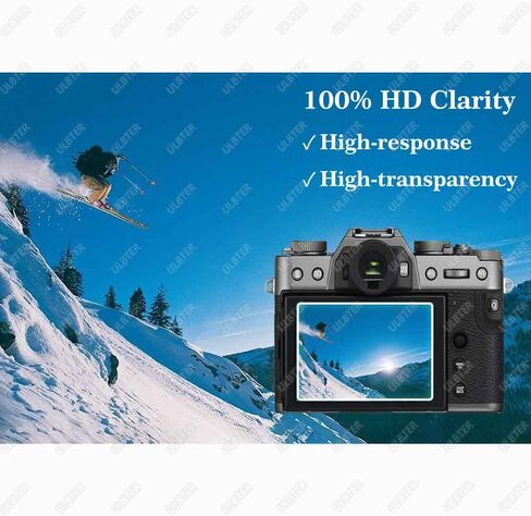 ULBTER Screen Protector for Fujifilm X-T30 II Fuji X-T30II Silver/Black [3+2Pack] with Hot Shoe Cover, Tempered Glass Cover 0.3mm 9H Hardness Anti-Scrach Anti-Bubble in Saudi Arabia