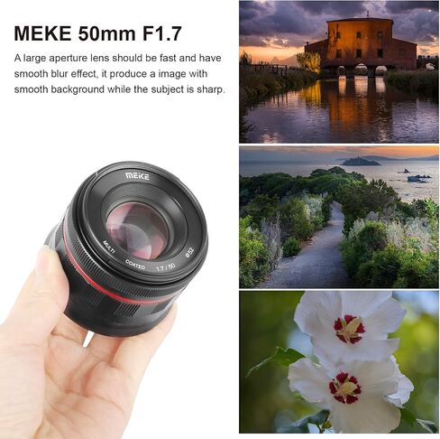Meike 50mm F1.7 Full Frame Large Aperture Manual Focus Lens Compatible with Panasonic Lumix Leica Sigma L-Mount Cameras S1 S1H S5 S1R SL SL2 FP FPL in Saudi Arabia