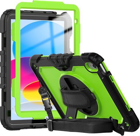 Case Compatible with iPad (A16) 11th 2025/10th Gen 2022 | Built-in Screen Protector, Pen Holder, Heavy Duty Shockproof Rugged Protective Case W/Handle Shoulder Strap in Kuwait