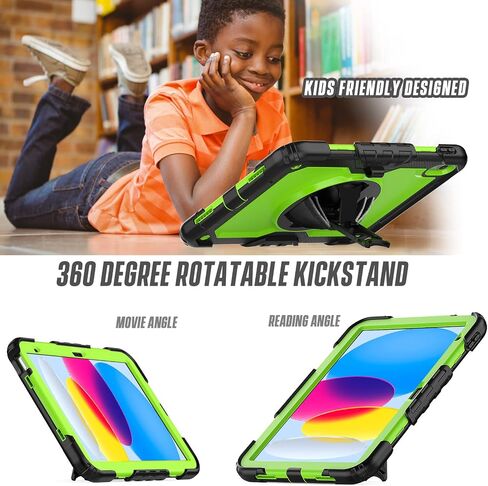 Case Compatible with iPad (A16) 11th 2025/10th Gen 2022 | Built-in Screen Protector, Pen Holder, Heavy Duty Shockproof Rugged Protective Case W/Handle Shoulder Strap in Kuwait