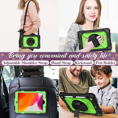 حافظة BMOUO iPad الجيل التاسع، حافظة iPad 8th/7th، حافظة iPad 10.2، مقاومة للصدمات هجينة [حامل دوار 360 درجة] [حزام اليد] [حامل قلم رصاص] حافظة أطفال لجهاز iPad الجديد 10.2 بوصة 2021/2020/2019 - أرجواني in Kuwait