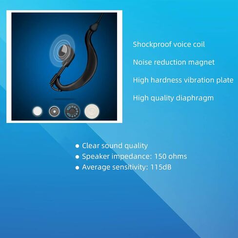 Retevis Volume Adjustable Walkie Talkie Earpiece with Mic, Coil Tube, Compatible RT22 RT21 H-777 RT68 H-777S pxton eSynic 2 Way Radio, Soft Earhook Two Way Radio Earpiece 2 Pin(10 Pack) in Saudi Arabia