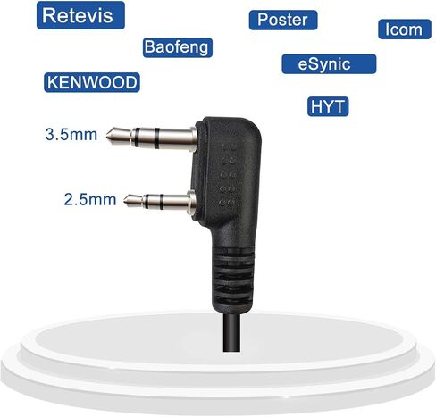 Retevis Volume Adjustable Walkie Talkie Earpiece with Mic, Coil Tube, Compatible RT22 RT21 H-777 RT68 H-777S pxton eSynic 2 Way Radio, Soft Earhook Two Way Radio Earpiece 2 Pin(10 Pack) in Saudi Arabia