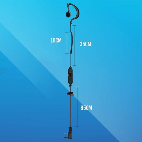 Retevis Volume Adjustable Walkie Talkie Earpiece with Mic, Coil Tube, Compatible RT22 RT21 H-777 RT68 H-777S pxton eSynic 2 Way Radio, Soft Earhook Two Way Radio Earpiece 2 Pin(10 Pack) in Saudi Arabia
