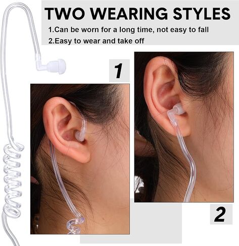 20 Packs Radio Earpiece 3.5mm Earpiece Walkie Talkie Surveillance Headset Single Wire Listen Only Ear Piece with Clear Acoustic Coil Tube Earbud Audio Kit in Saudi Arabia