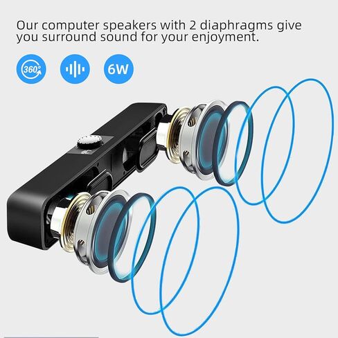 مكبرات صوت للكمبيوتر الشخصي، مكبرات صوت بلوتوث 5.3، تعمل بمنفذ USB سلكي، صوت ستيريو رائع، مقبض التحكم في مستوى الصوت، مكبر صوت USB لسطح المكتب للشاشة، الأجهزة اللوحية، الكمبيوتر المحمول، الأجهزة اللوحية، Ps5، الهاتف الذكي in Kuwait