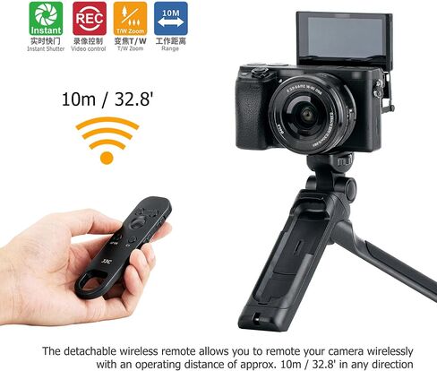 Portable Camera Mini Shooting Grip Tripod for Sony ZV-E10 ZV-1 A6700 A6600 A6500 A6400 A6300 A6100 A7C RX100VII for Canon R7 R10 R50 R100 M200 M6 M50 Mark II G7XIII for Panasonic G85 for Nikon Z50 Z30 in Saudi Arabia