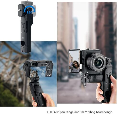 Portable Camera Mini Shooting Grip Tripod for Sony ZV-E10 ZV-1 A6700 A6600 A6500 A6400 A6300 A6100 A7C RX100VII for Canon R7 R10 R50 R100 M200 M6 M50 Mark II G7XIII for Panasonic G85 for Nikon Z50 Z30 in Saudi Arabia