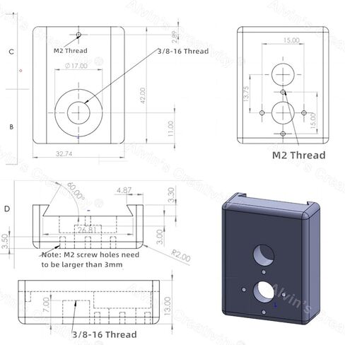 ألفينز محول تركيب الحذاء البارد قوس مع 3/8-16 موضوع للكاميرا DSLR فلاش مصباح ليد مراقب in Kuwait