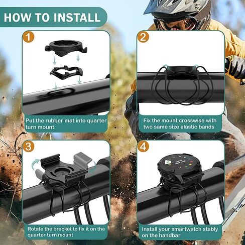 TUSITA 26mm QuickFit Quarter-Turn Bike Mount Compatible with Garmin Fenix 6X Pro, Fenix 7X, Quatix 6X Solar,Enduro,Tactix Delta in Kuwait