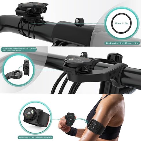 TUSITA 26mm QuickFit Quarter-Turn Bike Mount Compatible with Garmin Fenix 6X Pro, Fenix 7X, Quatix 6X Solar,Enduro,Tactix Delta in Kuwait