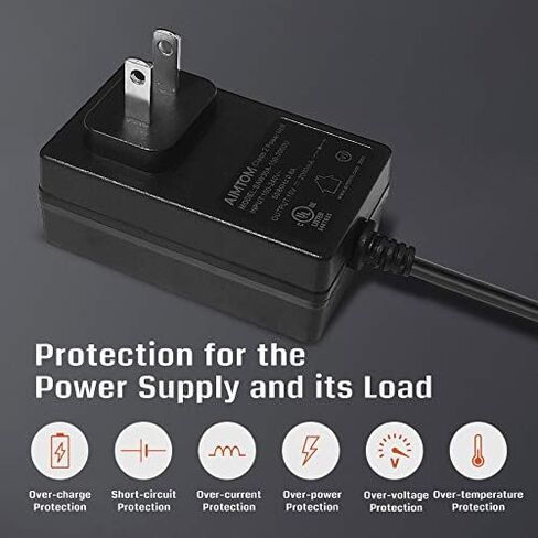 UL Listed 15V 2A Power Supply, 100-240V AC to 15VDC 2000mA Wall Charger Replacement Adapter with 5.5mm x 2.1mm /2.5mm, 3.5 x 1.35mm, 4.8mm x 1.7mm Output Jack for AIMTOM SPS-155 and Small Electronics in Saudi Arabia