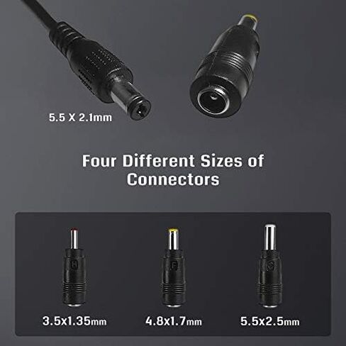 UL Listed 15V 2A Power Supply, 100-240V AC to 15VDC 2000mA Wall Charger Replacement Adapter with 5.5mm x 2.1mm /2.5mm, 3.5 x 1.35mm, 4.8mm x 1.7mm Output Jack for AIMTOM SPS-155 and Small Electronics in Saudi Arabia
