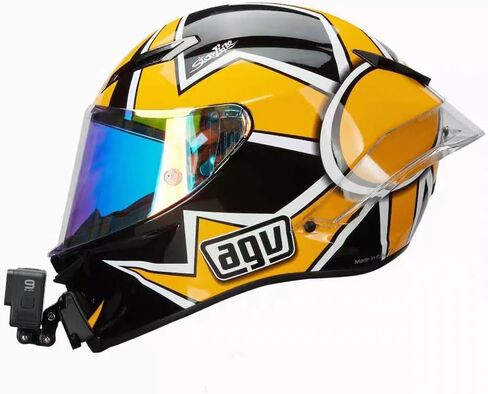 مجموعة تثبيت ذقن خوذة دراجة نارية مصنوعة من خليط معدني من الالومنيوم لكاميرات جوبرو اكشن مع وسادات لاصقة وخطاف على شكل حرف J من ايديكسيمي in Kuwait