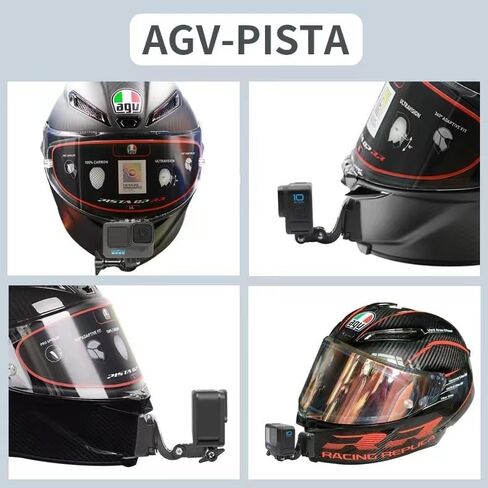 مجموعة تثبيت ذقن خوذة دراجة نارية مصنوعة من خليط معدني من الالومنيوم لكاميرات جوبرو اكشن مع وسادات لاصقة وخطاف على شكل حرف J من ايديكسيمي in Kuwait