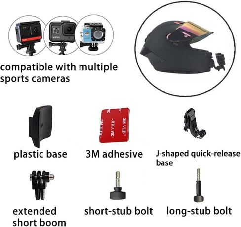 مجموعة تثبيت ذقن خوذة دراجة نارية مصنوعة من خليط معدني من الالومنيوم لكاميرات جوبرو اكشن مع وسادات لاصقة وخطاف على شكل حرف J من ايديكسيمي in Kuwait