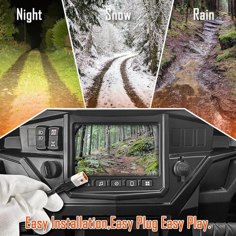 كاميرا أمامية LE-JX HD عريضة الزاوية مقاومة للماء متوافقة مع أمر القيادة Polaris RZR لأمر القيادة المثبت في المصنع مقاس 7 بوصات - وليس لطرز Pro XP in Kuwait