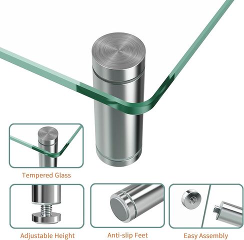 حامل شاشة مزدوج من Ergofocus، حامل شاشة كمبيوتر من الزجاج المقسى، حامل شاشة زجاجي شفاف لشاشتين، حامل شاشة بطول قابل للتعديل وزاوية للكمبيوتر والكمبيوتر المحمول وأجهزة الكمبيوتر الشخصية وأجهزة iMac in Kuwait