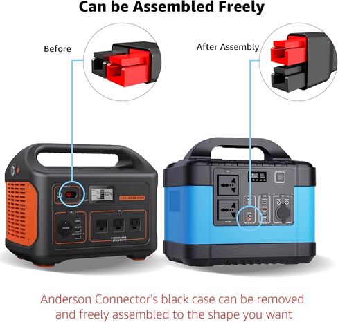 Lusperi 10AWGXT60 كابل موصل أندرسون إلى أندرسون إلى XT60 محول قابس متوافق مع بطارية RC / محطة طاقة محمولة تعمل بالطاقة الشمسية / لوحة شمسية محمولة (طول الكابل 6.6 قدم) in Kuwait