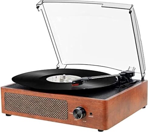Vinyl Record Player Bluetooth Turntable with 2 Built-in Speakers 3-Speed Vintage LP Player, Support Bluetooth in RCA Out Aux in Headphone Jack in Saudi Arabia