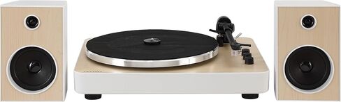 Crosley T170A-WH Automatic Belt-Drive 2-Speed Bluetooth Turntable Shelf System with Stereo Speakers, White in Saudi Arabia