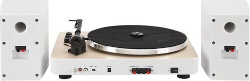 Crosley T170A-WH Automatic Belt-Drive 2-Speed Bluetooth Turntable Shelf System with Stereo Speakers, White in Saudi Arabia