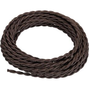 YOKIVE Twisted Cloth Covered Wire, UL Listed 2-Conductor Braided Cable, Keep Electronic Operation, Great for Industrial Bulb (Black, 30Ft, 18AWG)