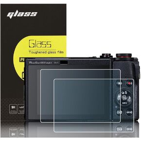 【2 Pack】 Glass Screen Protector Film for Canon G7X G7XII G5X G5XII G9X G9XII G1XIII Cameras, 0.3mm Ultra-Thin Tempered Glass, 9H Hardness, 2.5D Round Edges, Anti-Scrach Anti-Fingerprint Anti-Dust in Kuwait