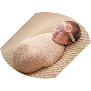 Coberllus Newborn Baby Photo Props Wrap Cloth Blanket Swaddle for Boys Girls Photography Shoot (Purple Pink)