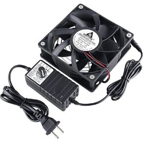 GDSTIME 120mm IP67 Waterproof Fan w/Speed Controller 110V 120V AC Powered | 12V Computer Fan with AC Plug, for Terrarium, Biltong Box, Chicken Coop, Greenhouse Cabinet, DIY Cooling Ventilation Projects in Saudi Arabia