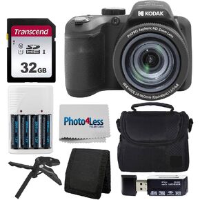 Kodak PIXPRO AZ405 Digital Camera (White) Bundle with Case, 32 GB SD Memory Card, Memory Card Wallet, Card Reader, Table Tripod, 4 AA Batteries & White Charger and Cloth in Saudi Arabia