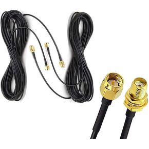 33ft WiFi Antenna Extension Cable RG174 RF SMA Male to SMA Female Coaxial Cable Low Loss Gold Plated Pigtail for Wireless LAN Router Bridge External Antenna Equipment 2pack in Kuwait