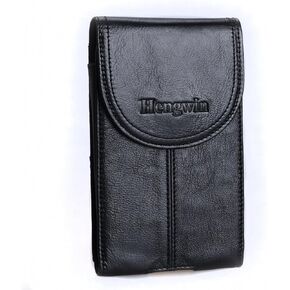 Hengwin Genuine Leather Cell Phone Holster Fits for iPhone 15 14 13 12 11 Pro Samsung Galaxy S24 S23 S22 Magnetic Closure Smartphone Holder Case with Belt Clip Belt Loop Phone Pouch for Belt (Coffee)