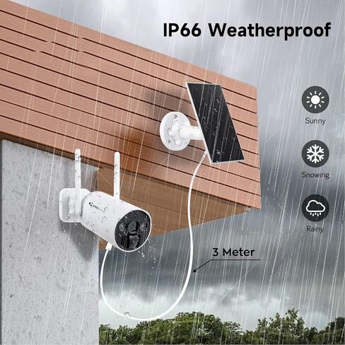 YEEWISE Wire-Free Solar Security Camera System Wireless, 4MP Battery Powered Cameras with Solar Panels, Non-Stop Power, 10CH 4K Wi-Fi NVR, Free Local Storage, PIR Thermal Detection, Motion Spotlight in Kuwait